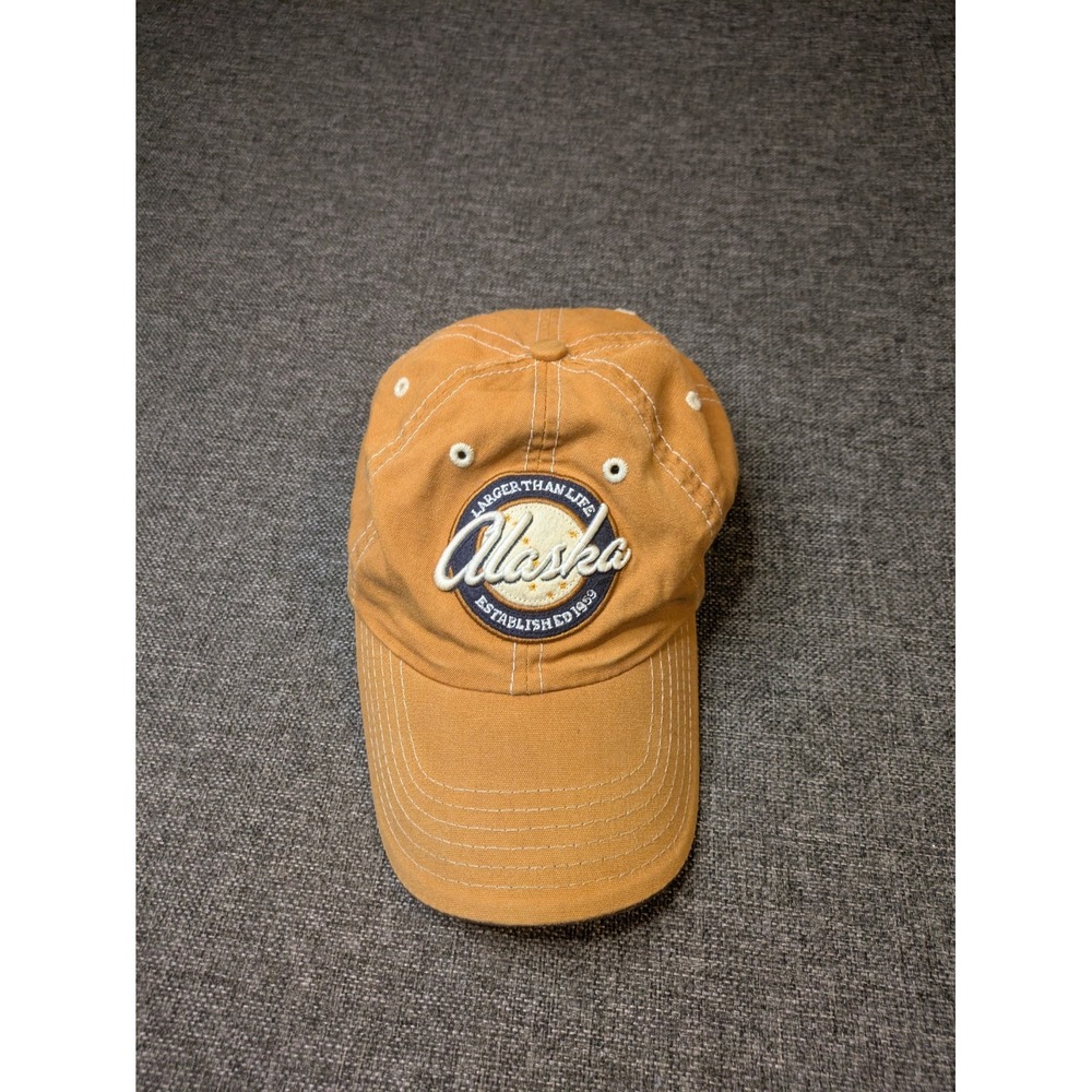 Vintage Alaska Larger Than Life Hat Strapback Arctic Circle Cap Embroidered Logo
